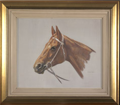 This portrait of Phar Lap was produced by Stuart Reid, the artist commissioned by DJ Davis to paint the horse from life in 1931.