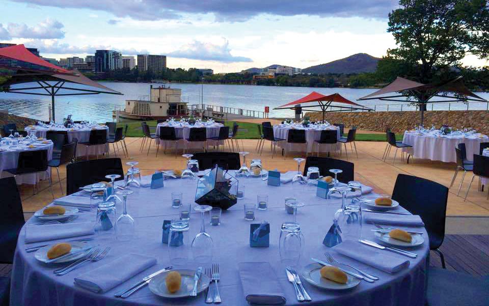 A function set up in the Lakeside amphitheatre of the Museum.