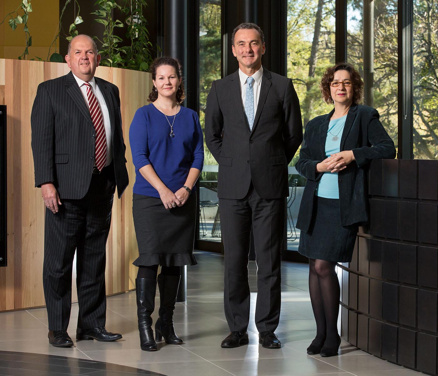 The National Museum of Australia’s executive management group (left to right): Graham Smith, Rebecca Coronel, Mathew Trinca and Helen Kon.